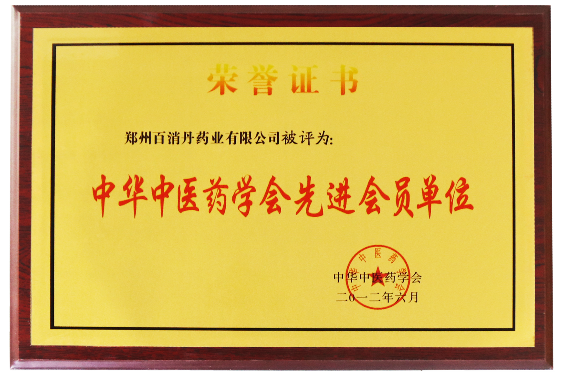 中华中医药协会先进会员单位